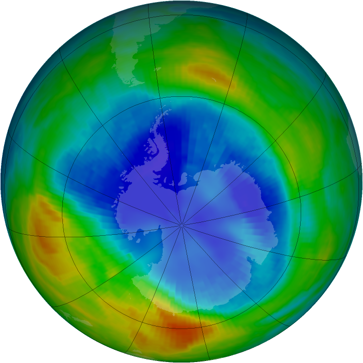 Antarctic ozone map for 02 September 1990